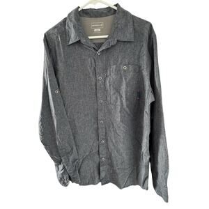 Merrell Men’s Dark Blue/Gray Casual Button-Down Shirt Outdoors Hiking Size M